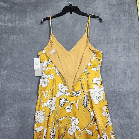 Chelsea28 Side Tie Satin Dress Spaghetti Straps Yellow harvest Size Medium - Picture 9 of 13